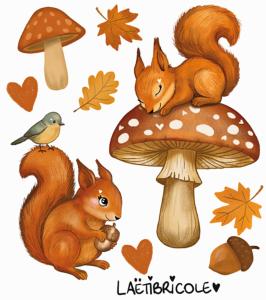 Transfert les écureuils de l'automne