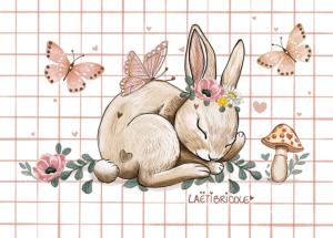 Carte canson carreaux "Lapin endormi"