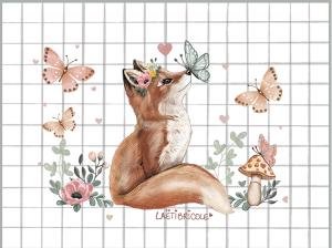 Rabat renard fond carreaux