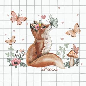 Renard à carreaux carte carrée