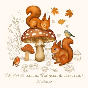 Carte écureuils de l'automne carte carrée